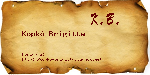 Kopkó Brigitta névjegykártya